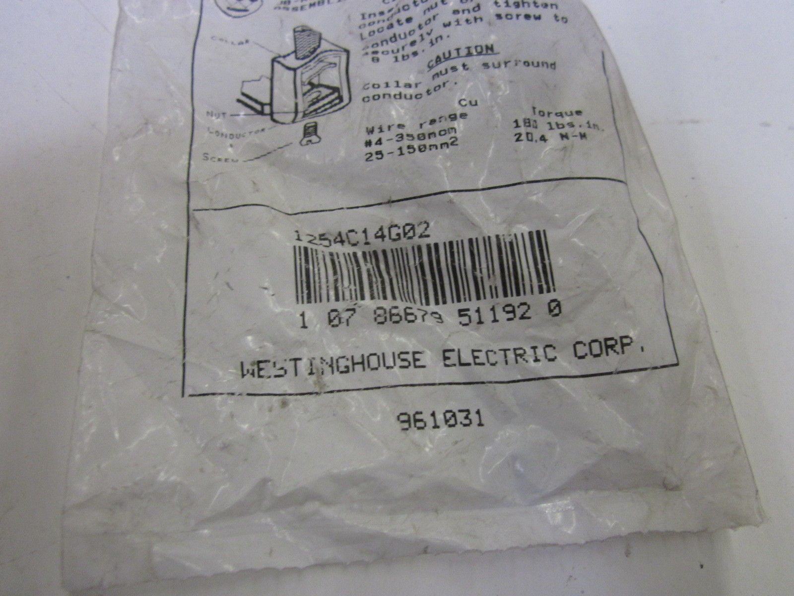 LOT OF 11 WESTINGHOUSE 1254C14G02 *NEW IN A FACTORY BAG*