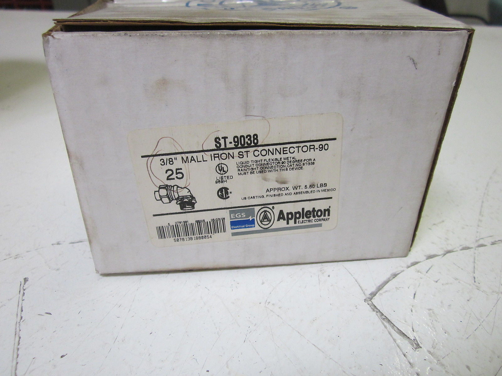 LOT OF 14 APPLETON ST-9038 SMALL IRON CONNECTOR 3/8" *NEW IN BOX*