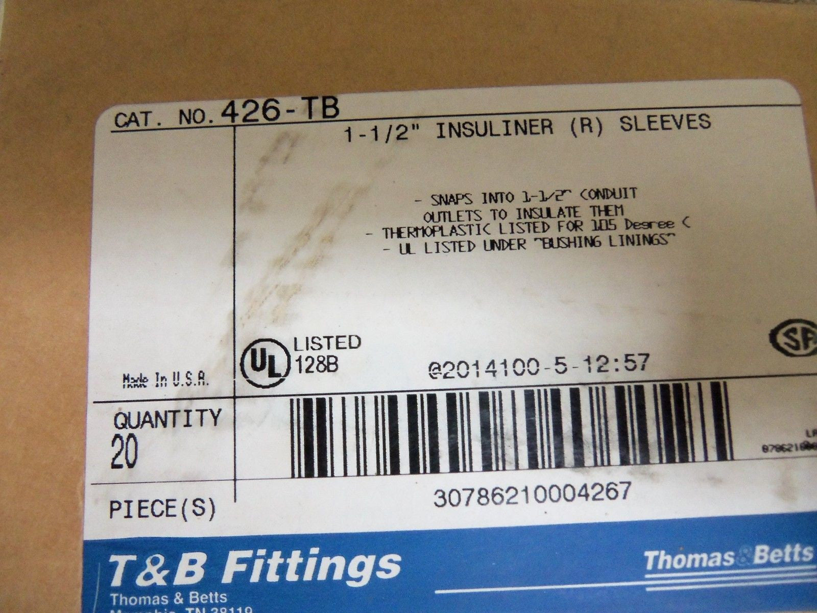 LOT OF 14 THOMAS & BETTS 426-TB CONDUIT *NEW IN BOX*