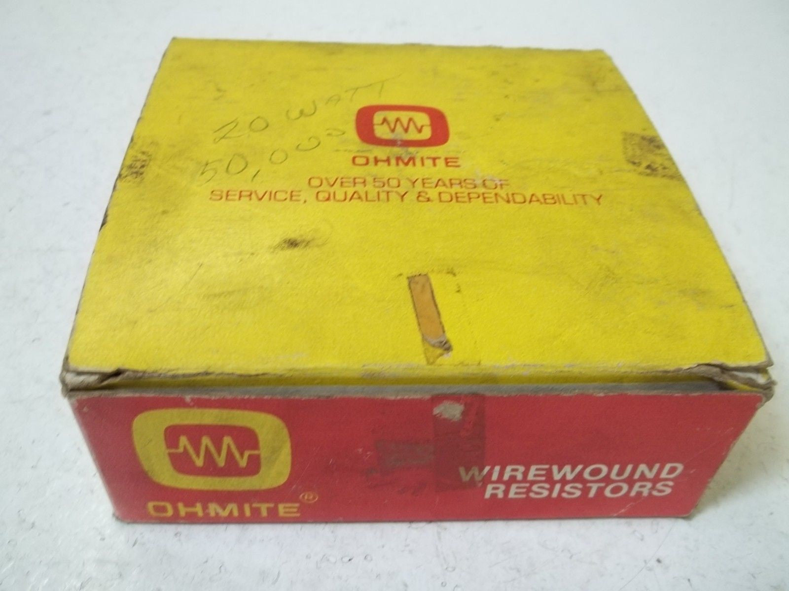 LOT OF 19 OHMITE 1850 WIREWOUND 20WATTS, 50K OHMS *NEW IN BOX*