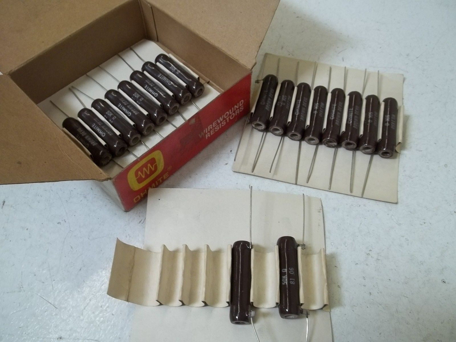 LOT OF 19 OHMITE 1850 WIREWOUND 20WATTS, 50K OHMS *NEW IN BOX*