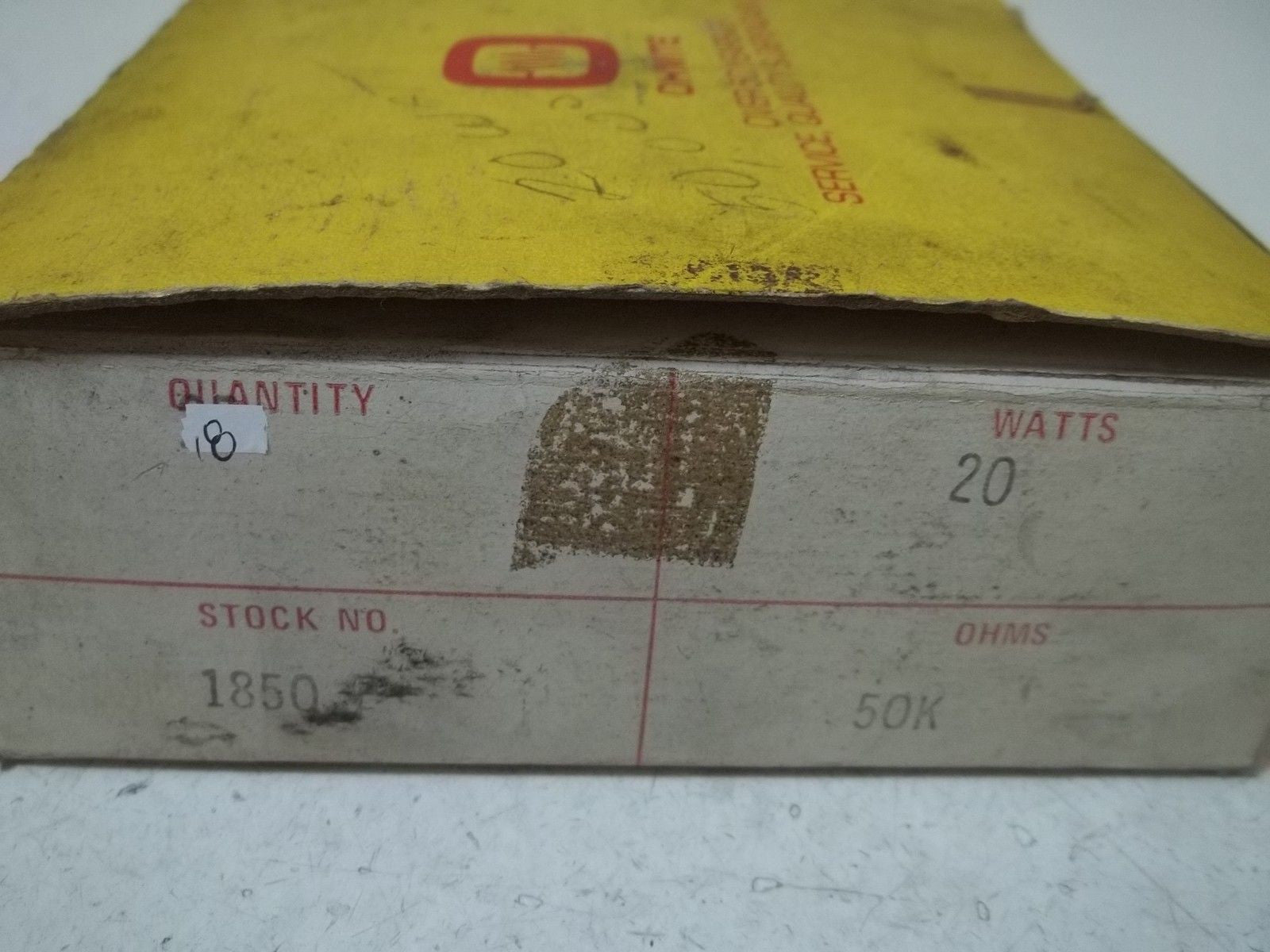 LOT OF 19 OHMITE 1850 WIREWOUND 20WATTS, 50K OHMS *NEW IN BOX*