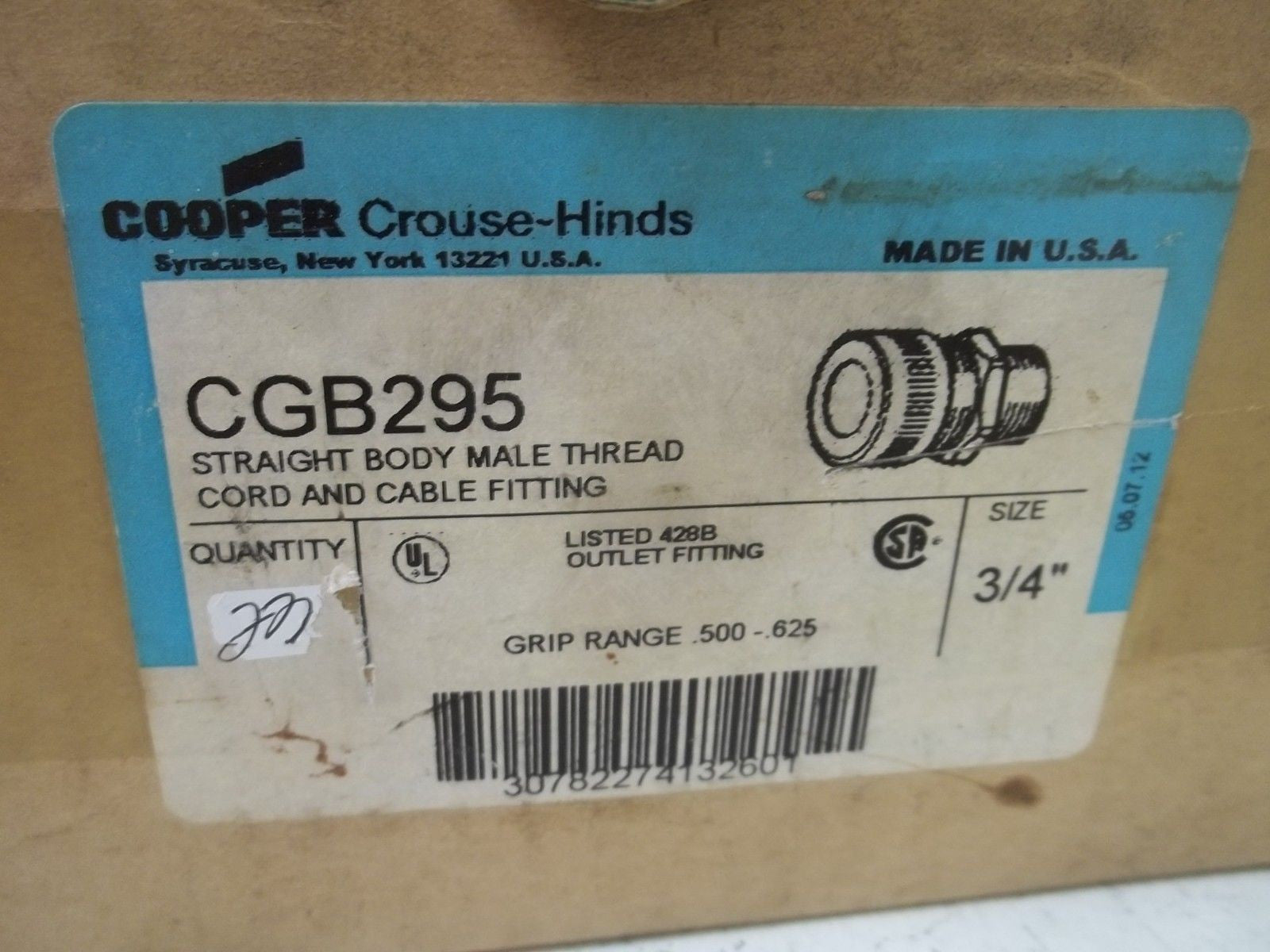LOT OF 23 CROUSE-HINDS CGB295 STRAIGHT BODY MALE THREAD *NEW IN BOX*