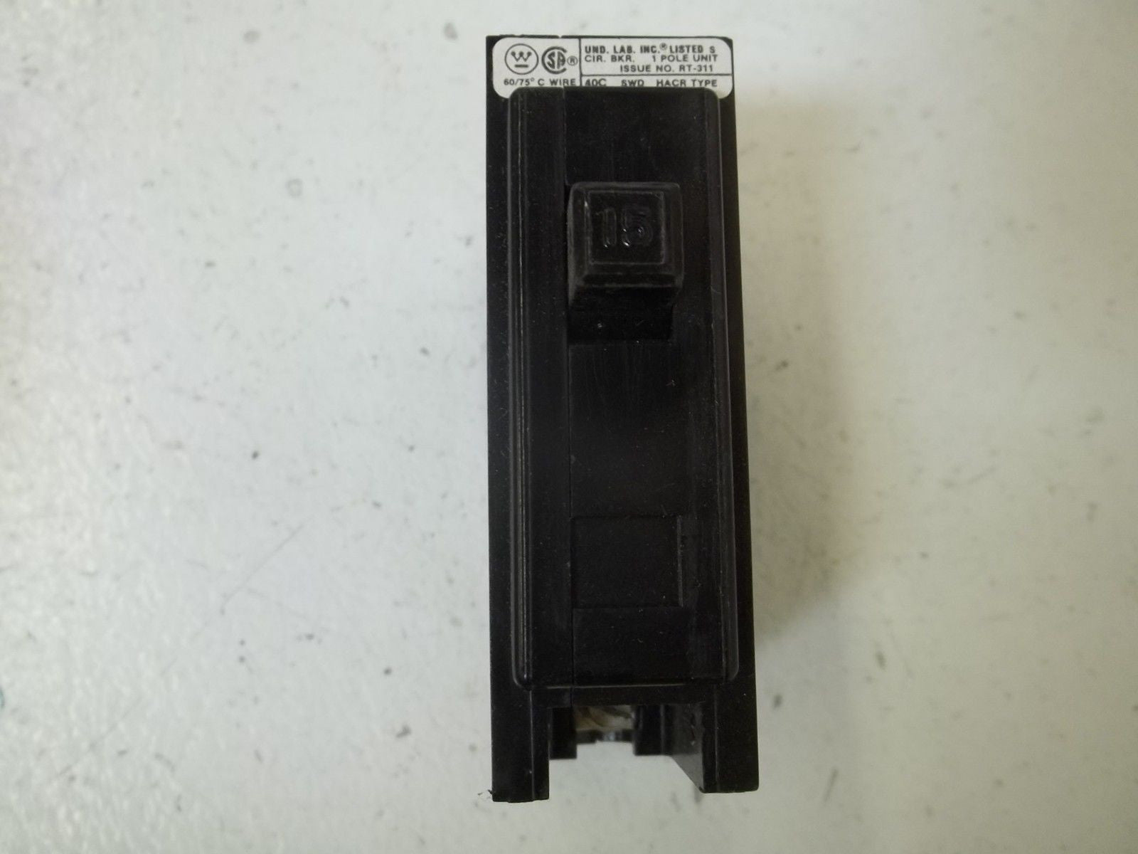 WESTINGHOUSE BA115 CIRCUIT BREAKER 15A *USED*