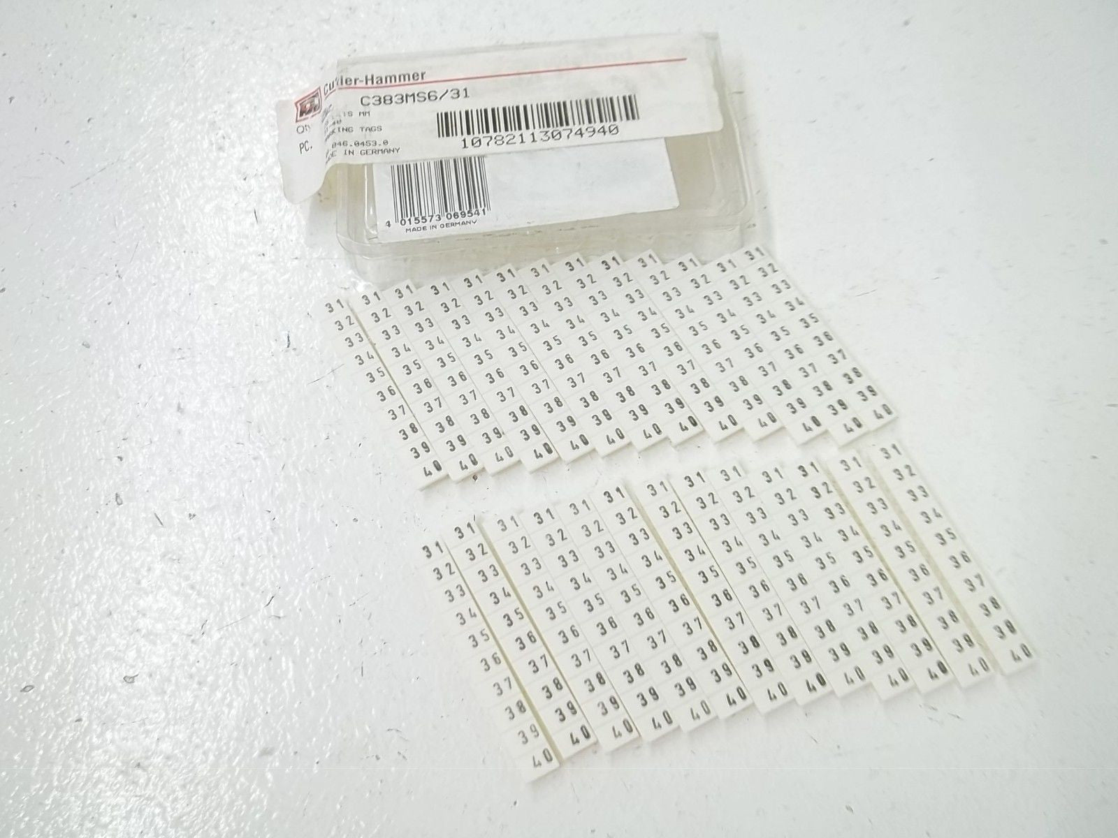 LOT OF 26 CUTLER-HAMMER C383MS6/31 MARK.TAG STRIPS 31-40*ORIGINAL PACKAGE*
