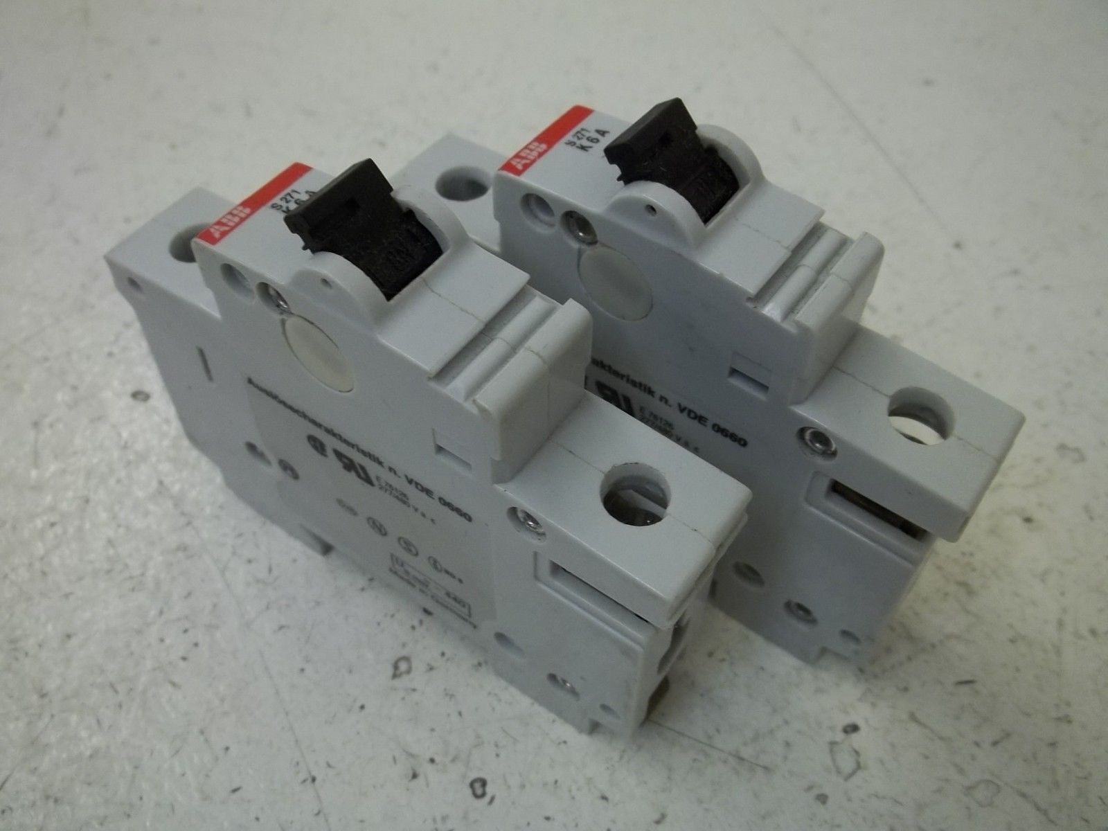 LOT OF 2 ABB S271-K6A CIRCUIT BREAKER *USED*