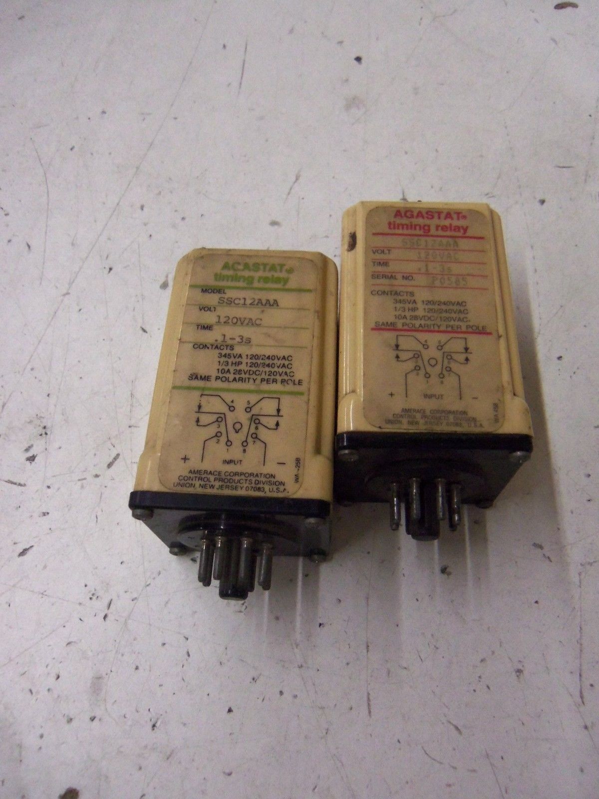 LOT OF 2 AGASTAT SSC12AAA *USED*