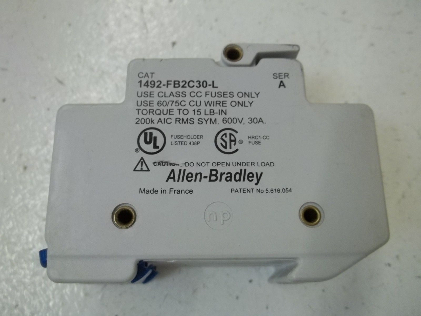 ALLEN BRADLEY 1492-FB2C30-L SER.A FUSE HOLDER *USED*