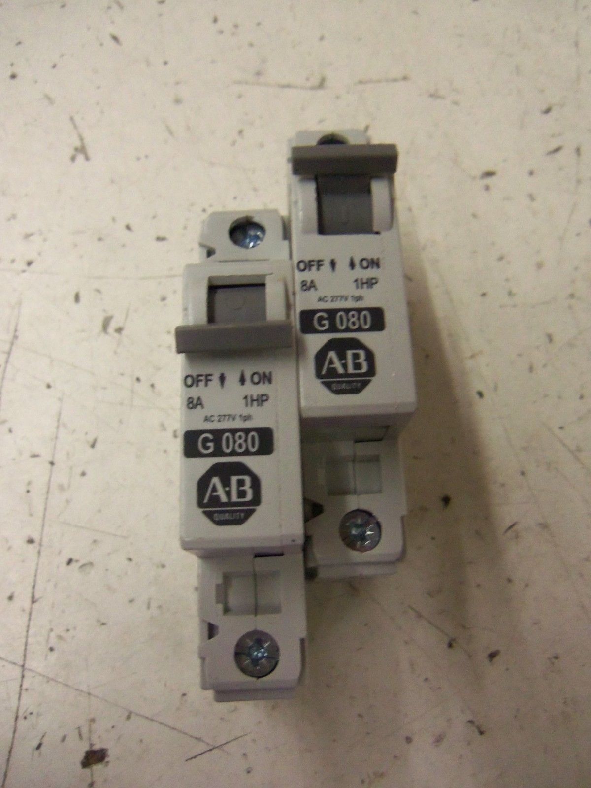 LOT OF 2 ALLEN BRADLEY 1492-CB1G080 SER. C CIRCUIT BREAKER 8A 1HP *NEW NO BOX*