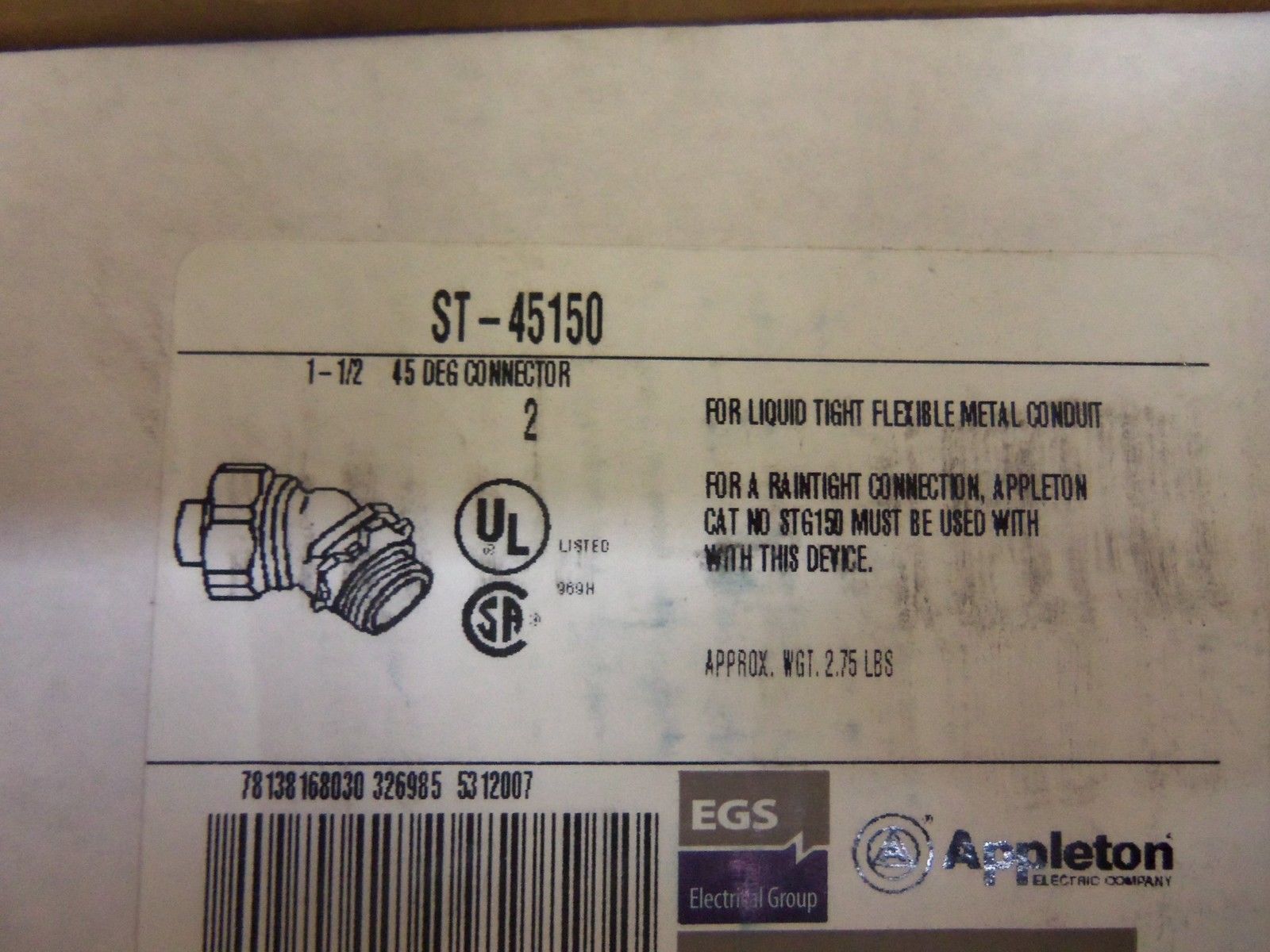 LOT OF 2 APPLETON ST-45150 CONDUIT *NEW IN BOX*
