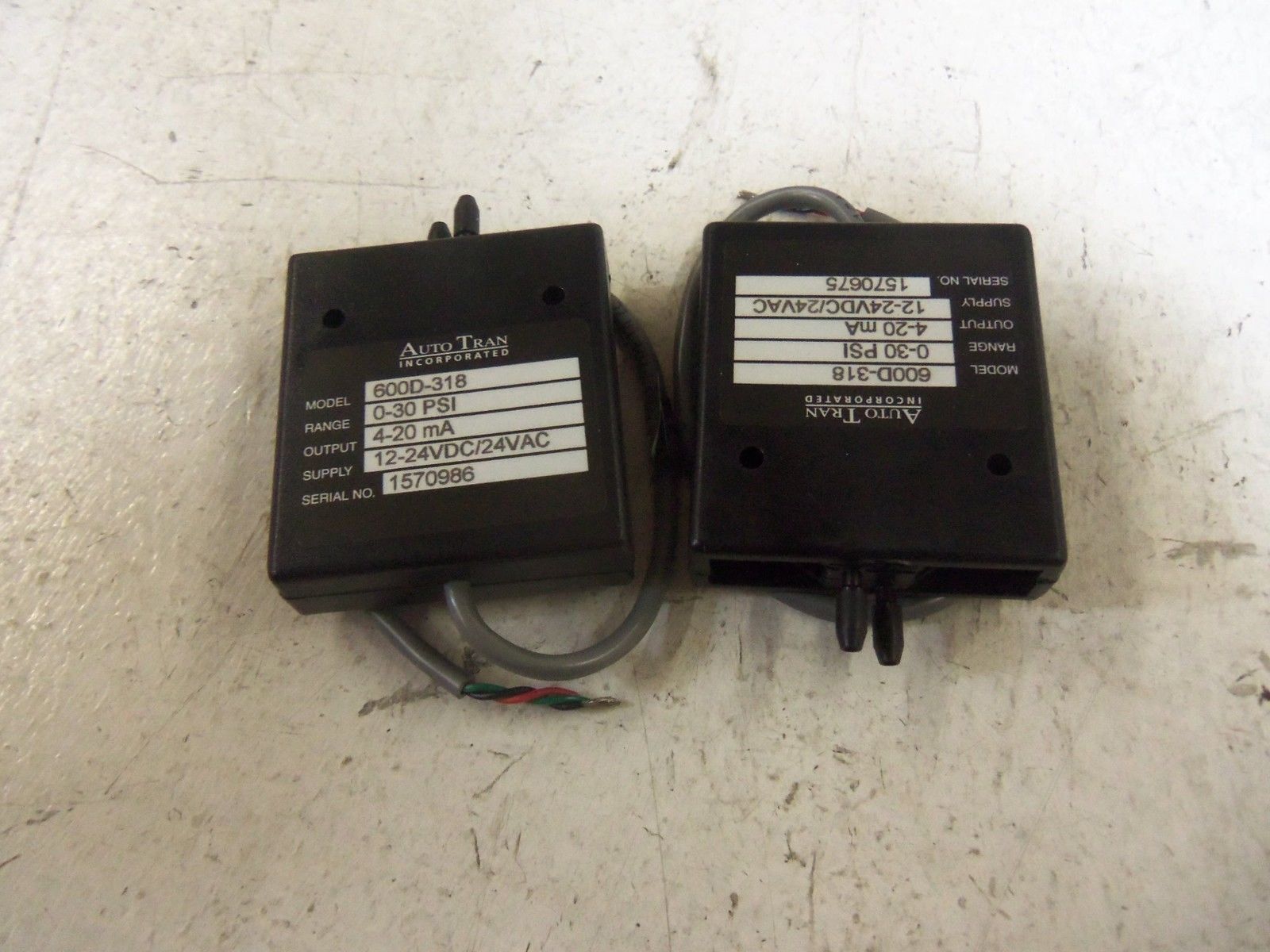 LOT OF 2 AUTO TRAN 600D-318 PRESSURE TRANSDUCER *USED*