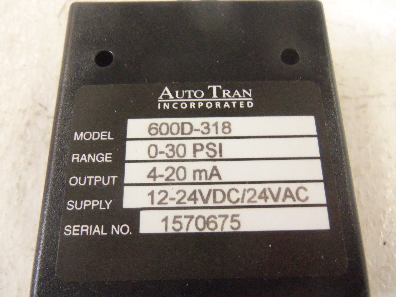 LOT OF 2 AUTO TRAN 600D-318 PRESSURE TRANSDUCER *USED*
