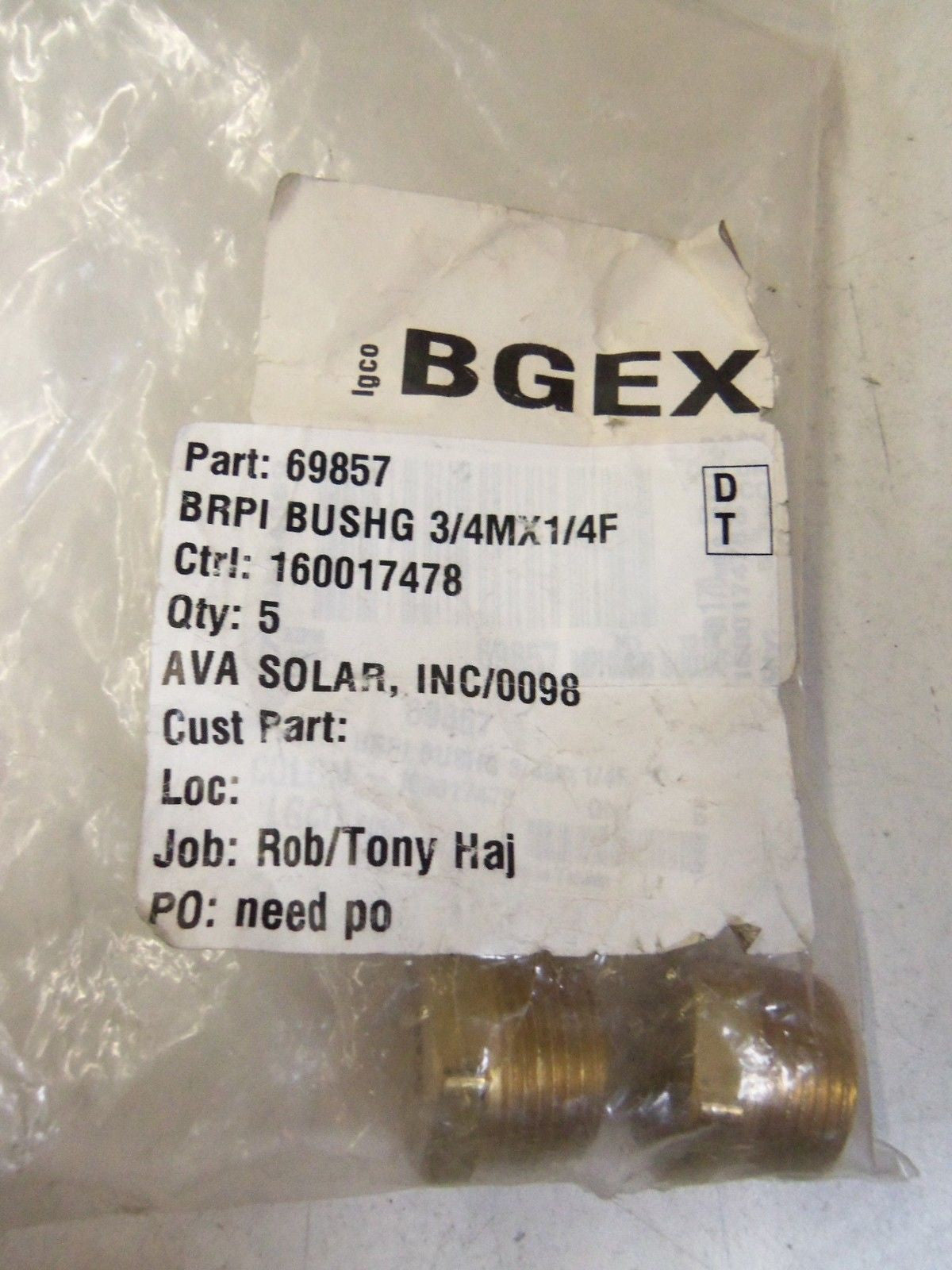 LOT OF 2 BGEX 69857 *NEW IN BAG*