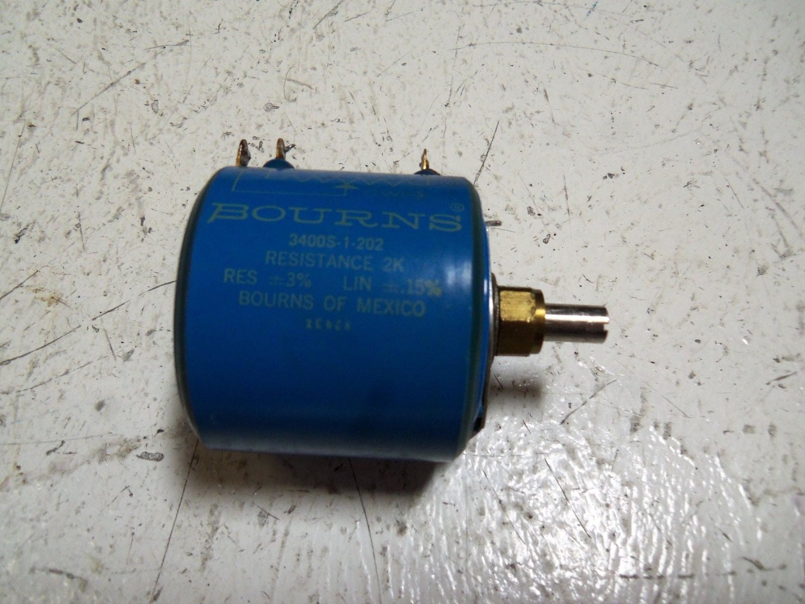LOT OF 2 BOURNS 3400S-1-202 POTENTIOMETER *USED*