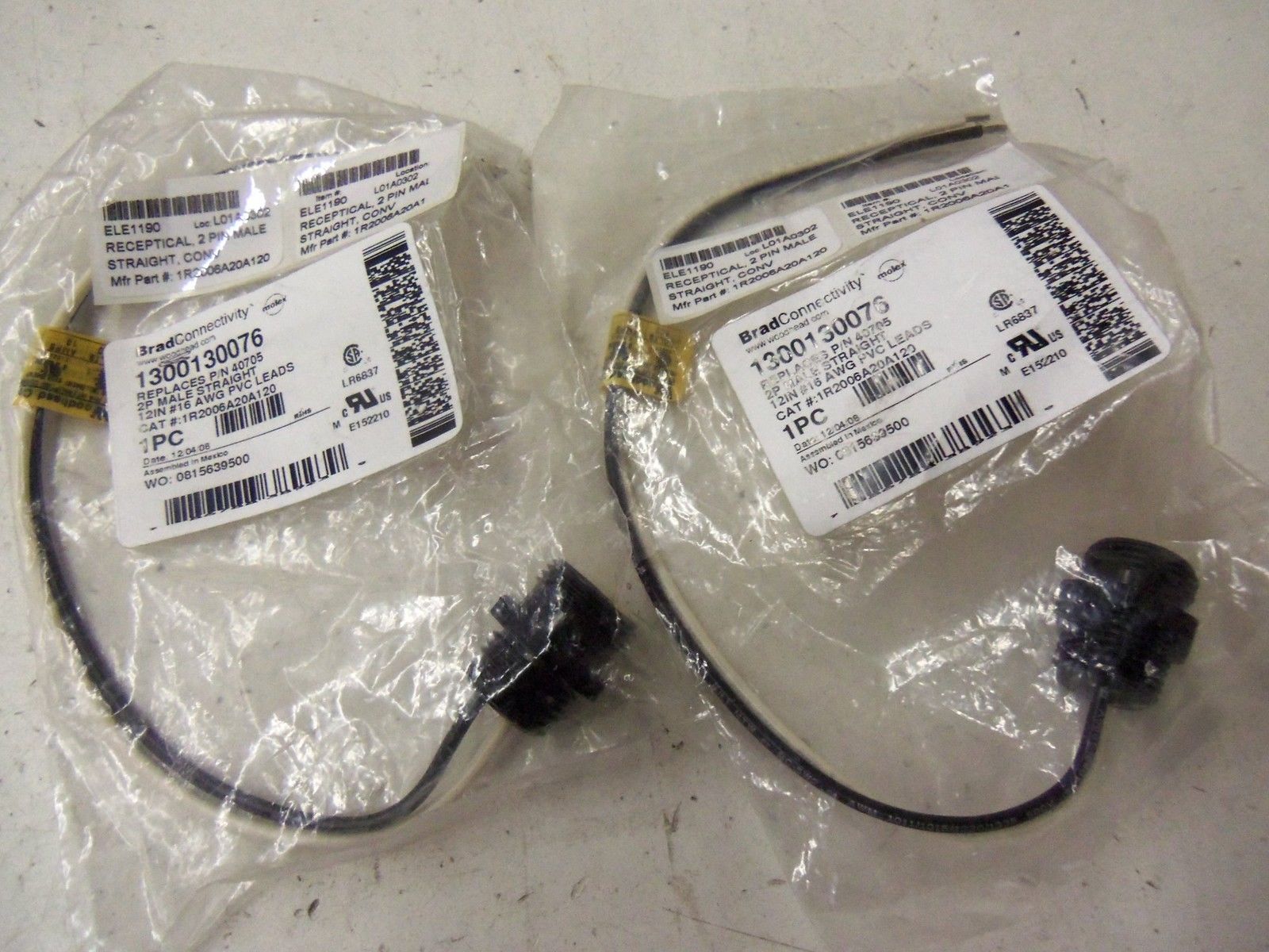 LOT OF 2 BRAD CONNECTIVITY 1300130076 *NEW IN BAG*