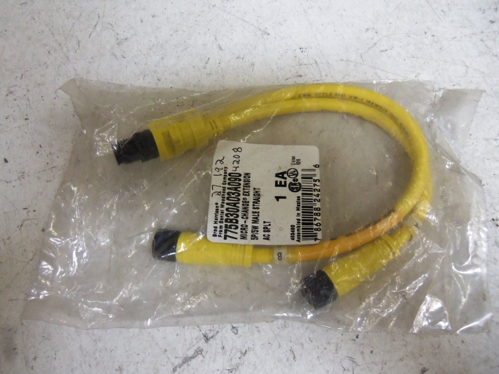 LOT OF 2 BRAD HARRISON 775B30A03A090 CABLE SPLITTER  *NEW IN A FACTORY BAG*