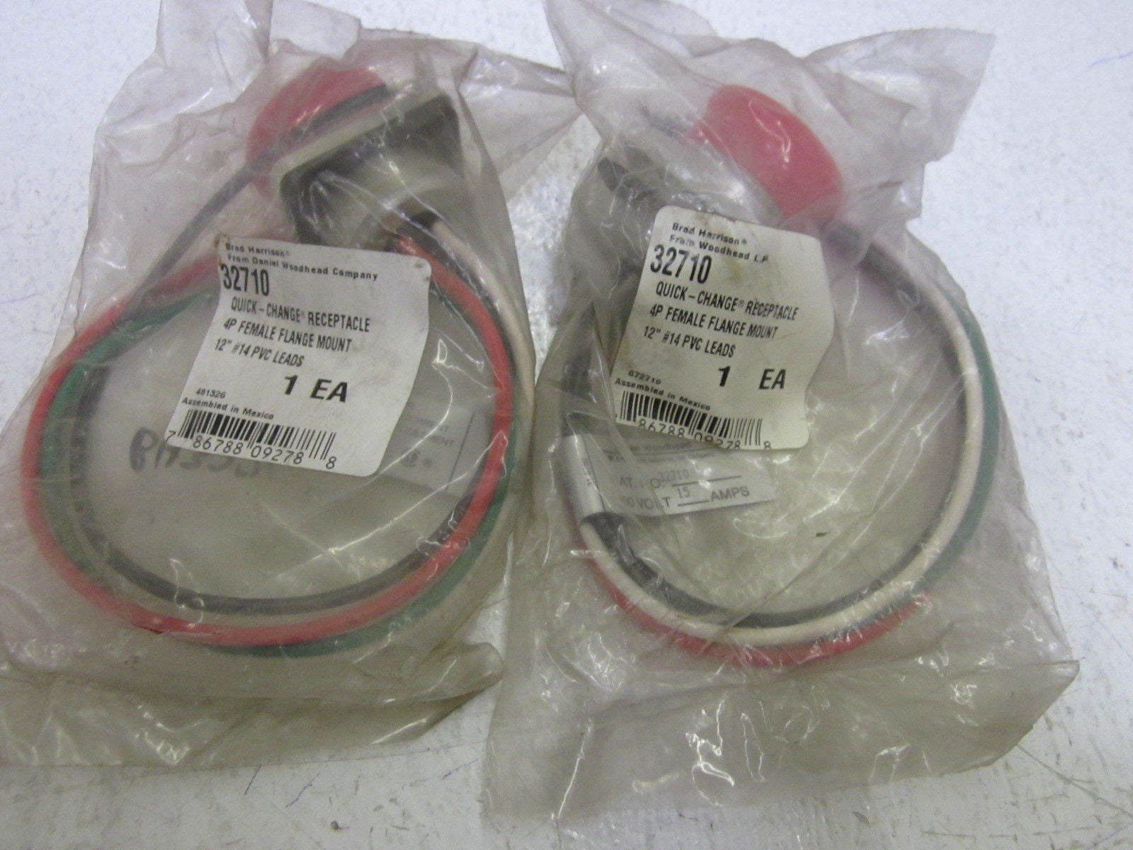 LOT OF 2 BRAD HARRISON 32710 QUICK CHANGE RECEPTACLES *NEW IN A FACTORY BAG*