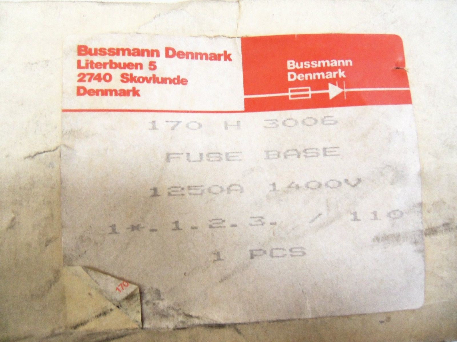 BUSSMANN FUSE BASE 170H3006 *NEW IN BOX*