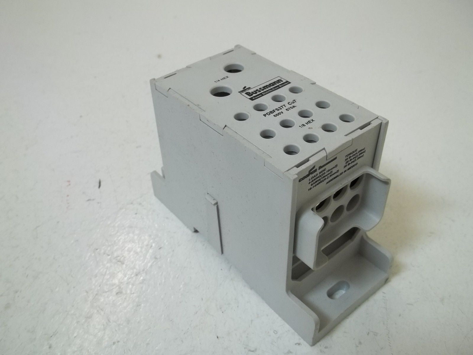 LOT OF 2 BUSSMANN PDBFS377 POWER DISTRIBUTION BLOCK 570AMP 600V ENCLOSED *USED*