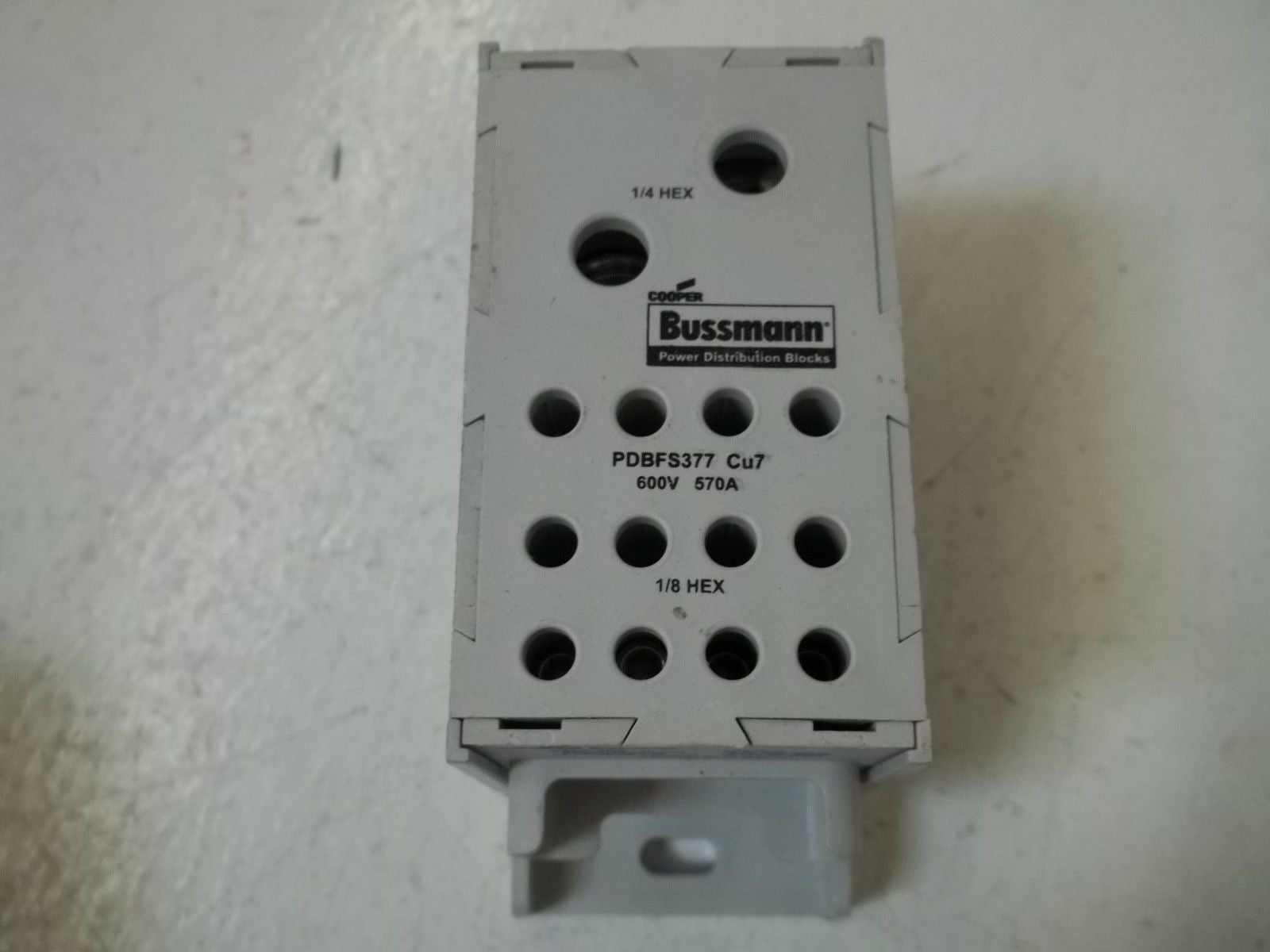 LOT OF 2 BUSSMANN PDBFS377 POWER DISTRIBUTION BLOCK 570AMP 600V ENCLOSED *USED*