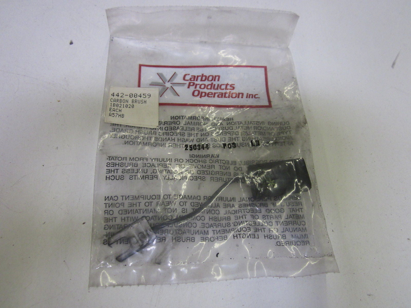LOT OF 2 CARBON PRODUCTS OPERATION 25C344P03 *NEW IN A FACTORY BAG*