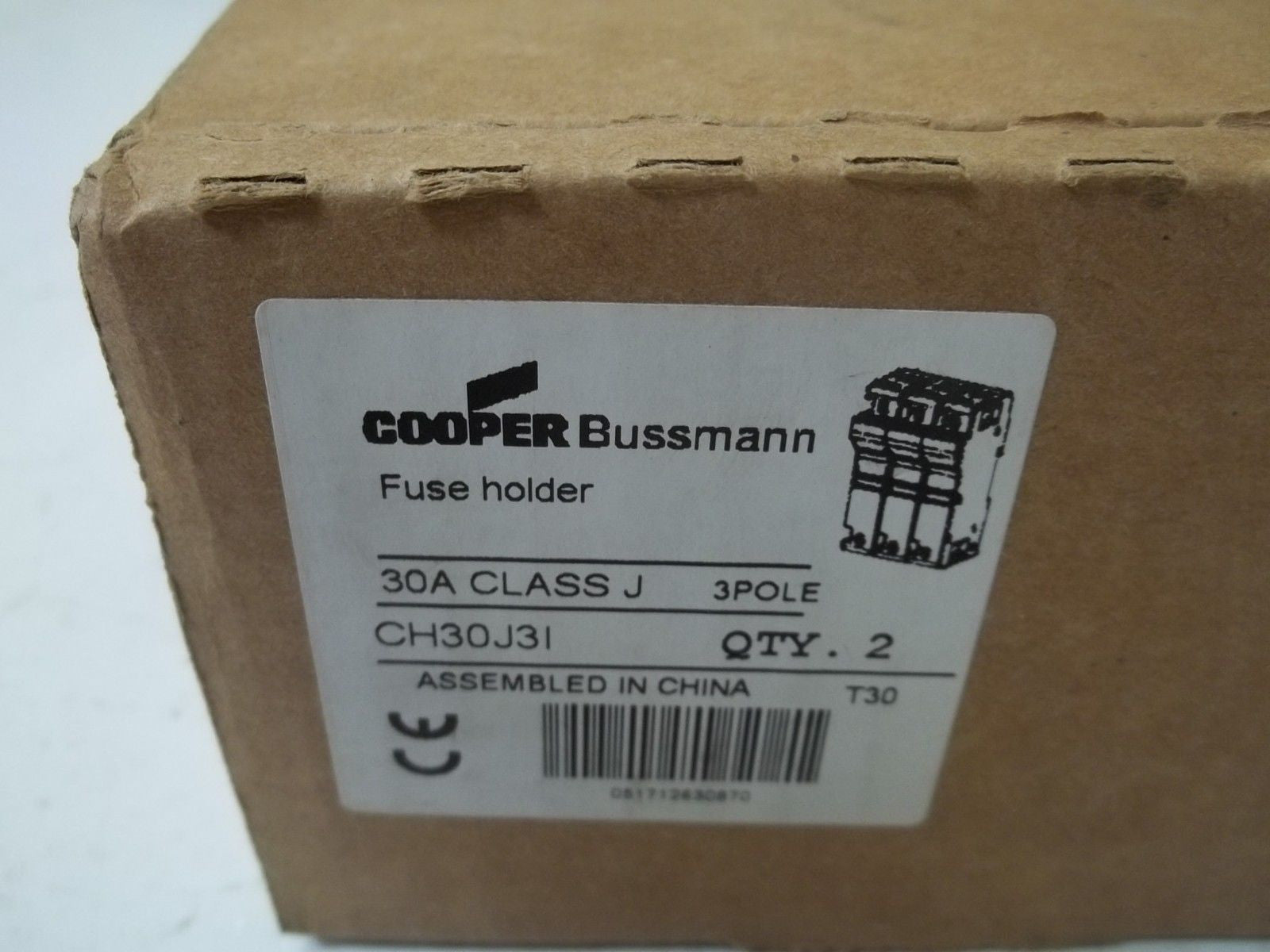 LOT OF 2 COOPER CH30J31 FUSE HOLDER *NEW IN BOX*