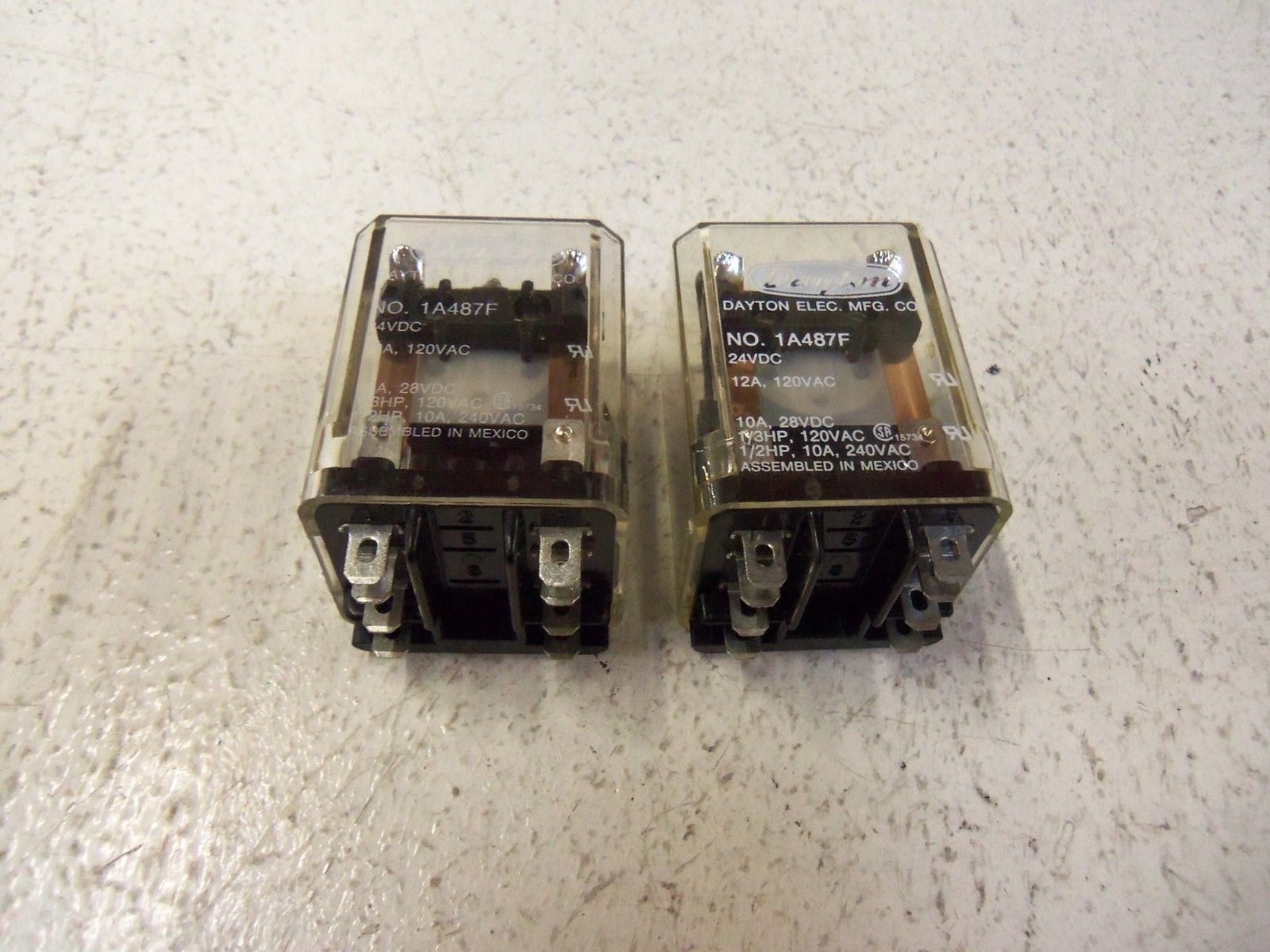 LOT OF 2 DAYTON RELAY 1A487F 24VDC *NEW NO BOX*