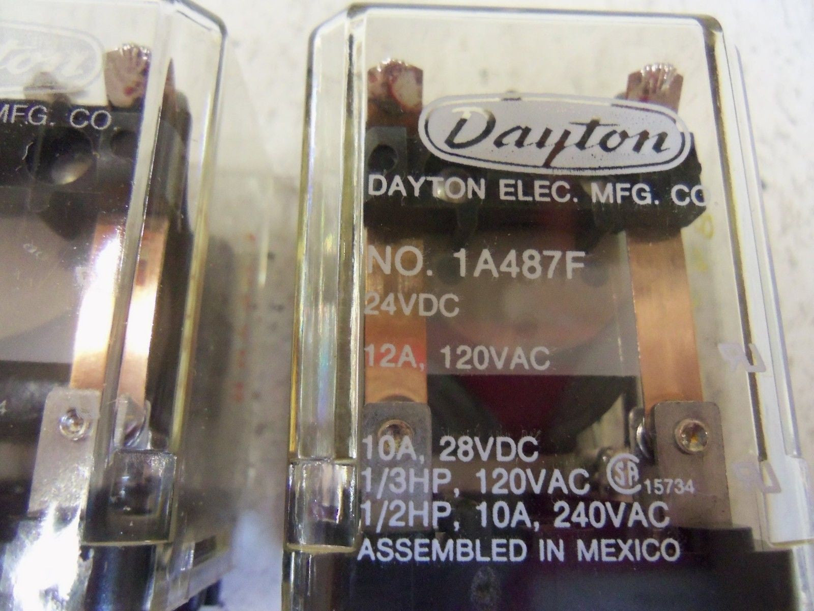 LOT OF 2 DAYTON RELAY 1A487F 24VDC *NEW NO BOX*