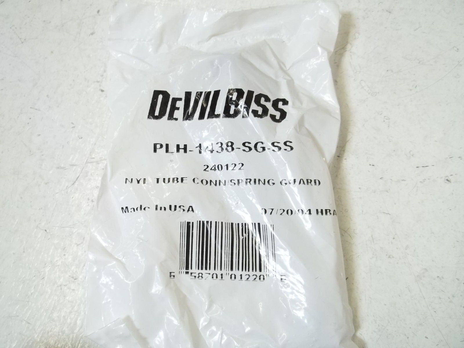 LOT OF 2 DEVILBISS PLH-1438-SG-SS TUBE CONN/SPRING GUARD *NEW IN A FACTORY BAG*