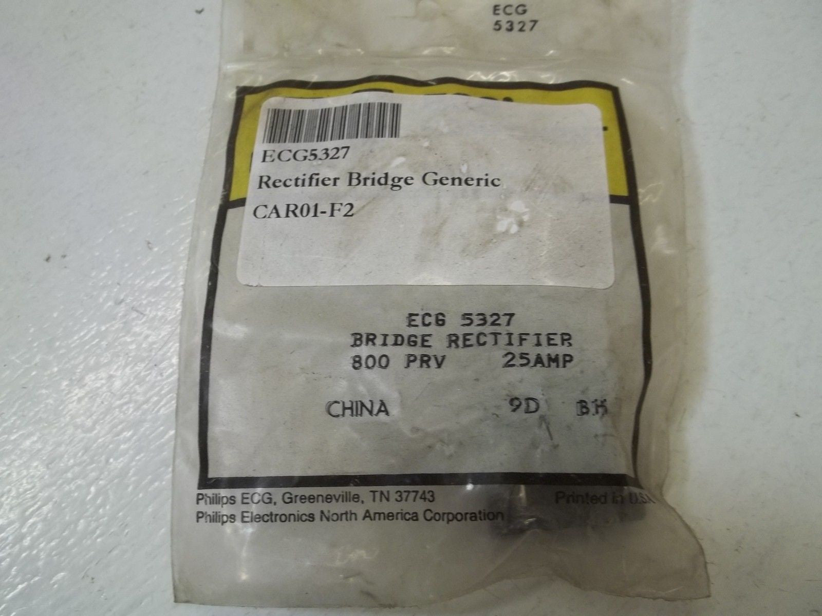 LOT OF 2 ECG ECG5327 BRIDGE RECTIFIER *NEW IN A FACTORY BAG*