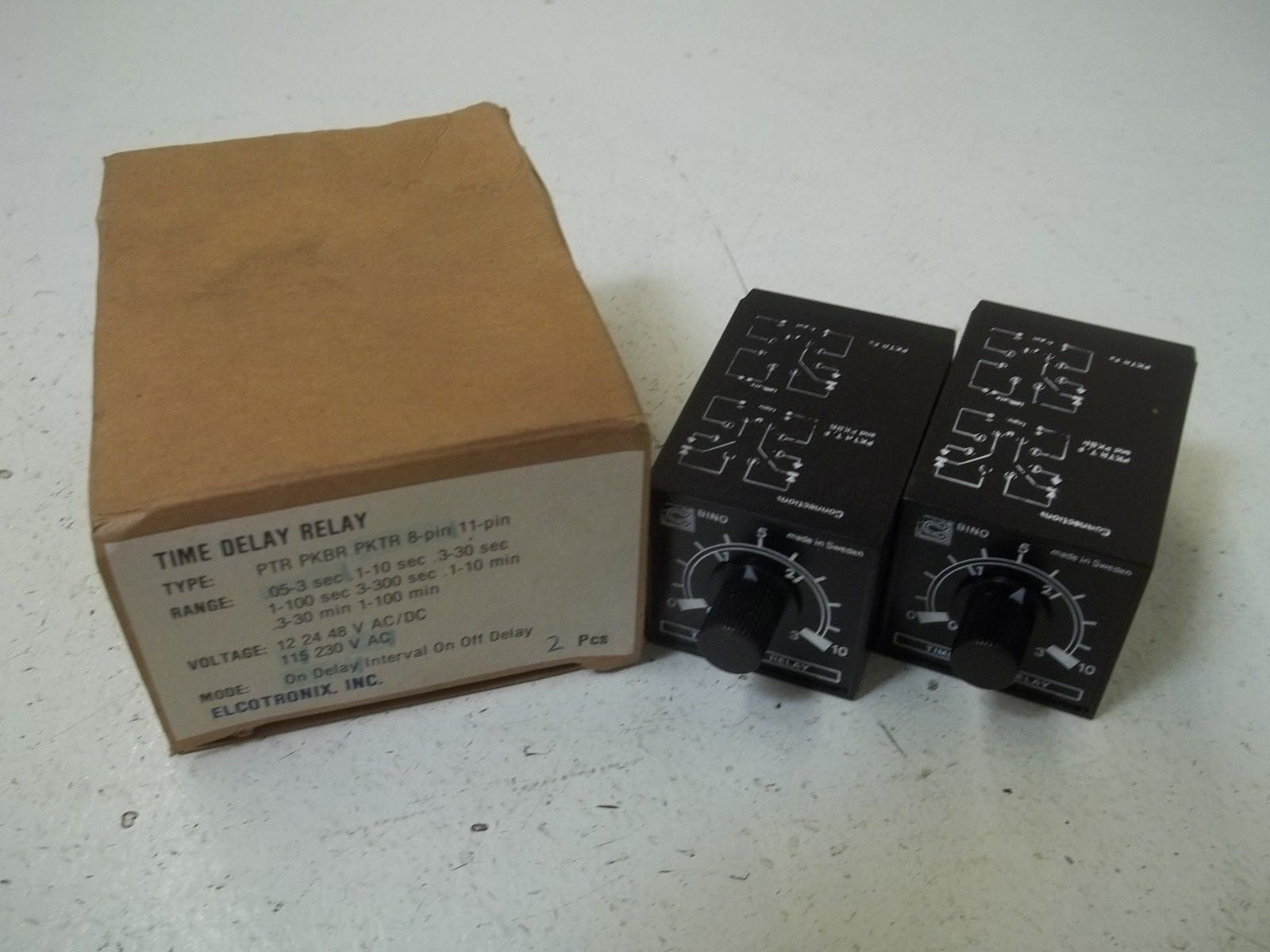 LOT OF 2 ELCOTRONIX INC. PTR RKBR PKTR TIME DELAY RELAY *NEW IN BOX*
