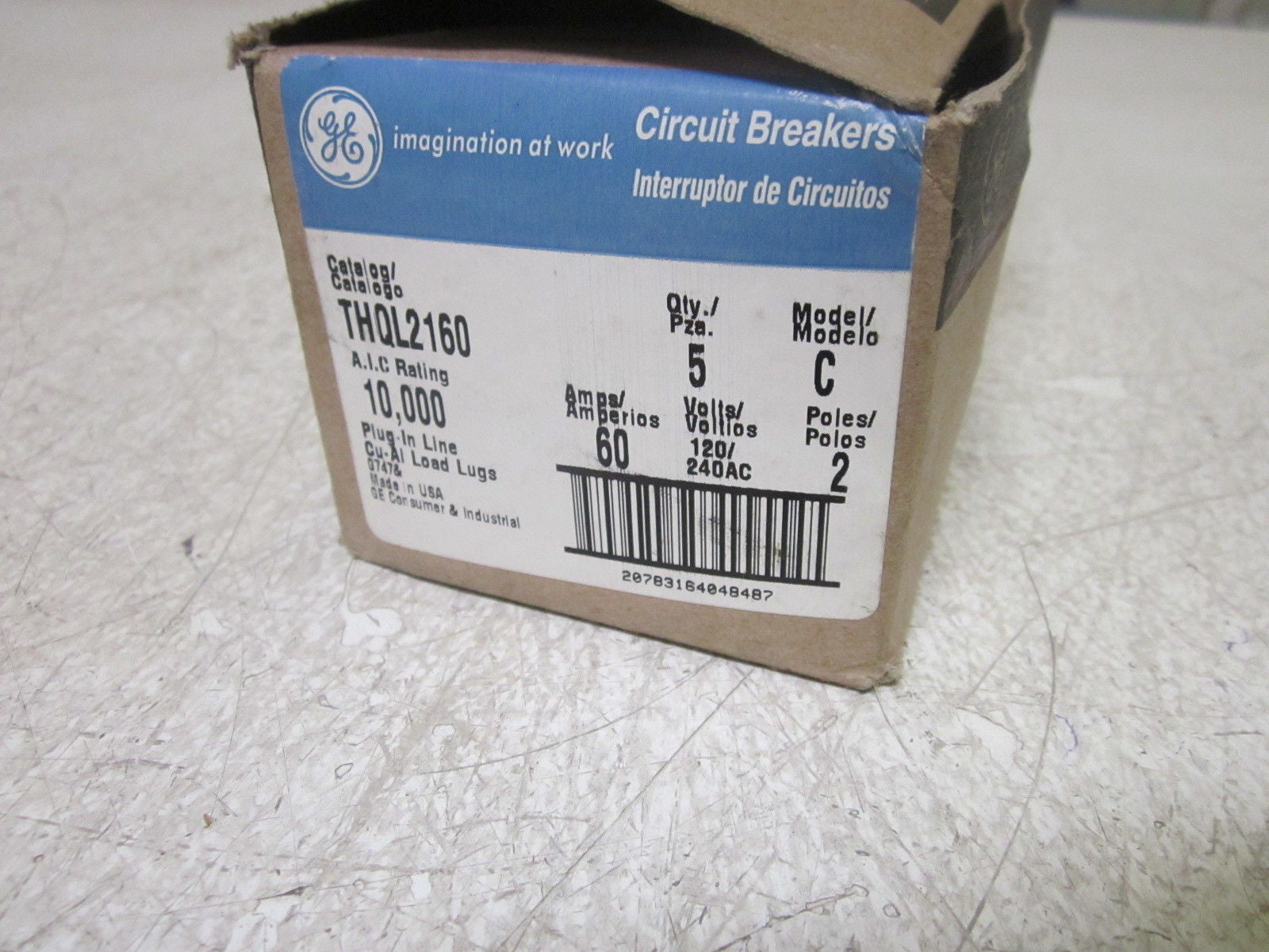 LOT OF 2 GENERAL ELECTRIC THQL2160 CIRCUIT BREAKER *NEW IN BOX*