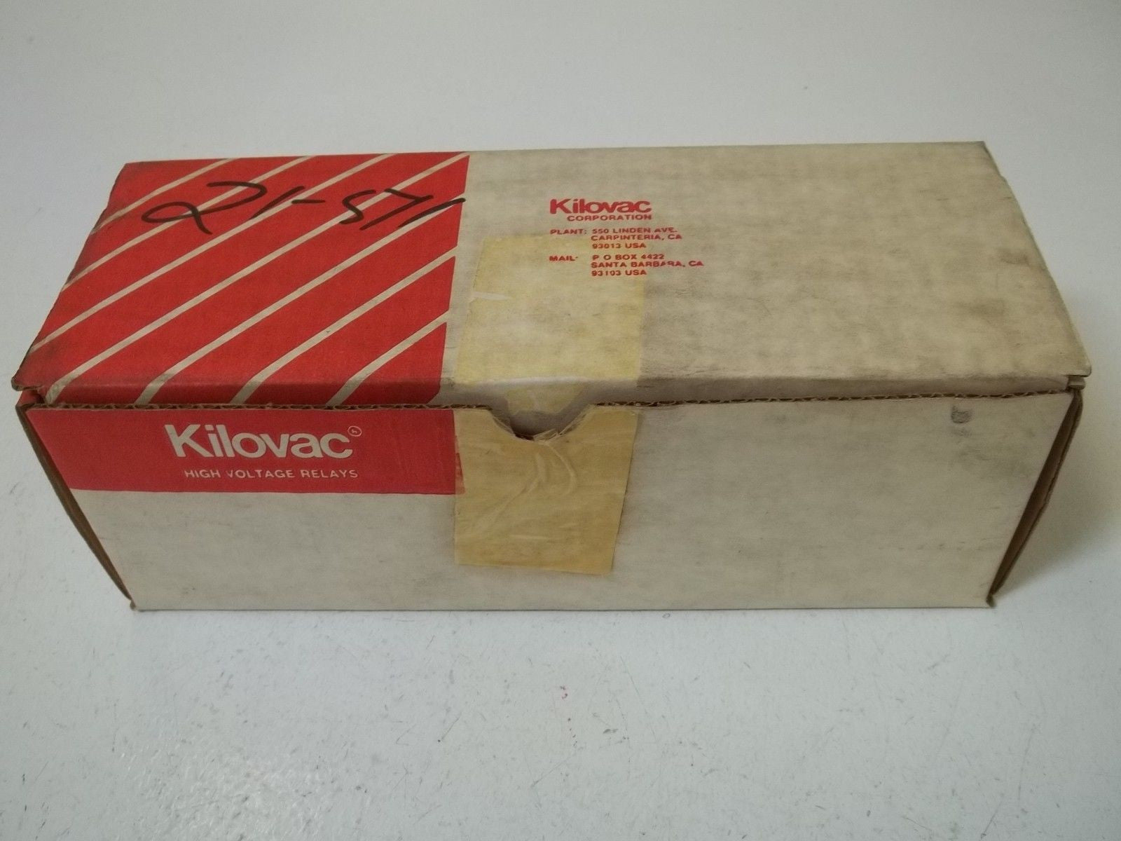 LOT OF 2 KILOVAC KC-8  12VDC VACUMM RELAY *NEW IN BOX*