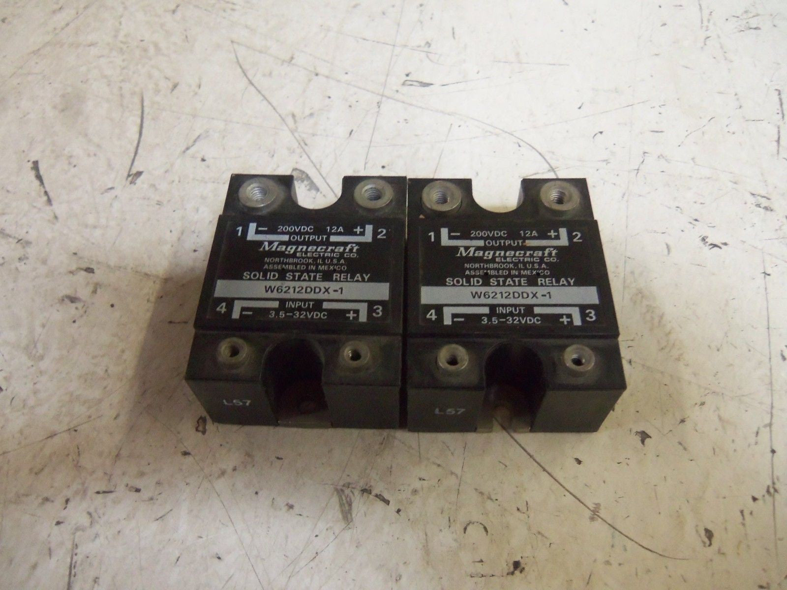 LOT OF 2 MAGNECRAFT W6212DDX-1 RELAY *USED*