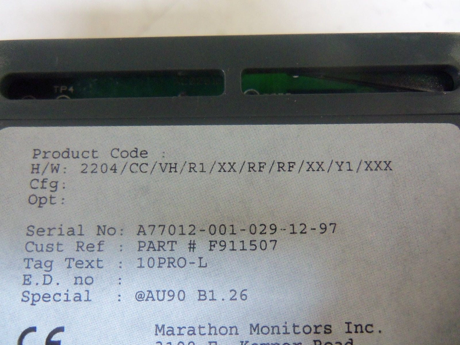 LOT OF 2 MARATHON MONITORS 2204/CC/VH/R1/XX/RF/RF/XX/Y1/XXX *USED*