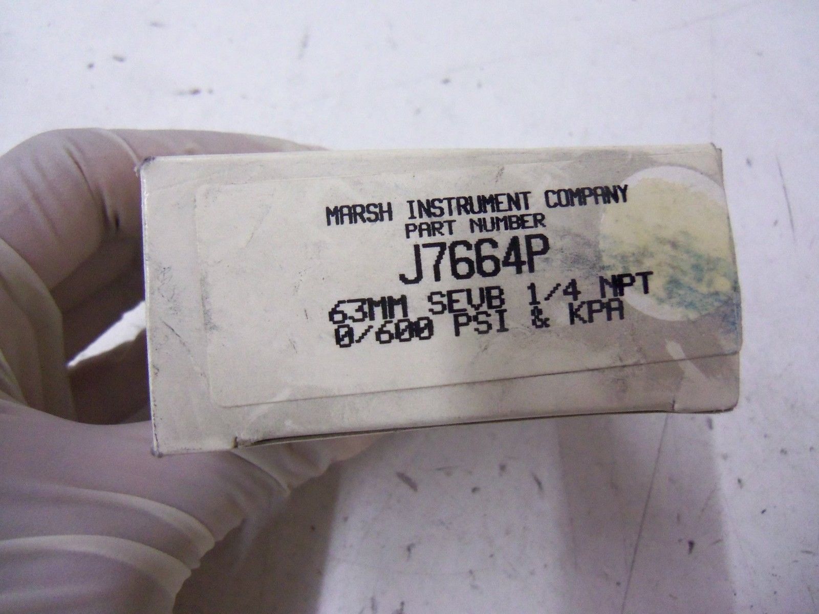 MARSH INSTRUMENT COMPANY J7664P 0-600 PSI *NEW IN BOX*