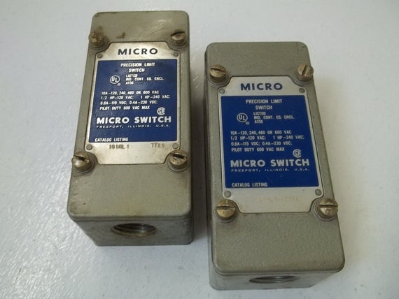 LOT OF 2 MICROSWITCH 101ML1 PRECISION LIMIT SWITCH *USED*