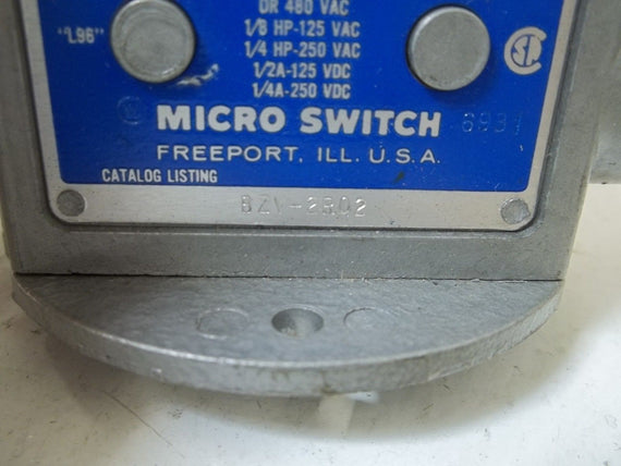 LOT OF 2 MICROSWITCH BZV-2RQ2 LIMIT SWITCH *USED*