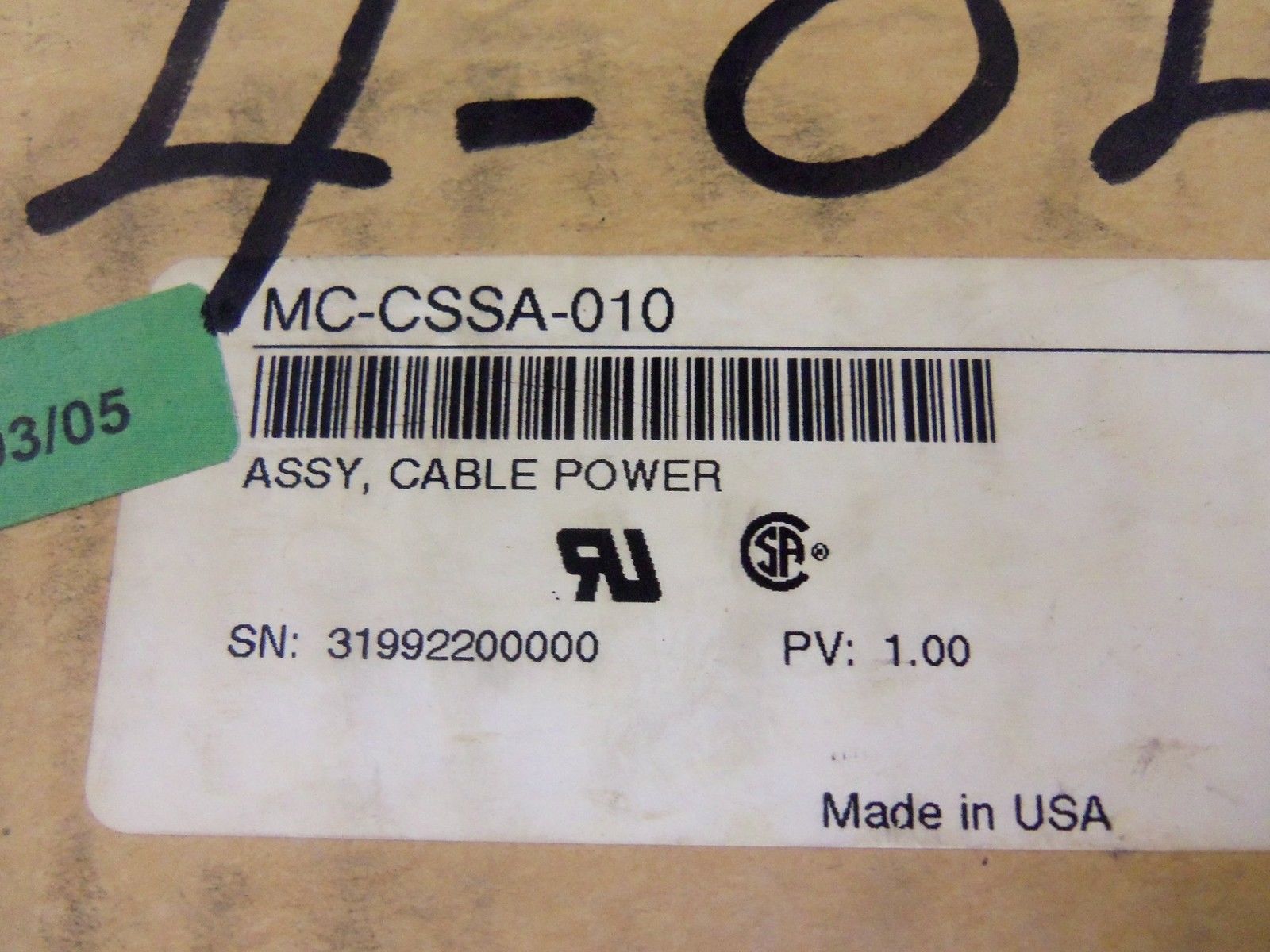 SCHNEIDER AUTOMATION MODICON MC-CSSA-010 CABLE *NEW IN BOX*