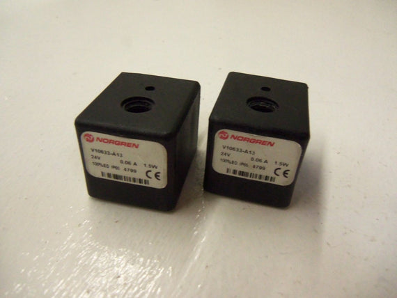 LOT OF 2 NORGREN V10633-A13 24V *USED*