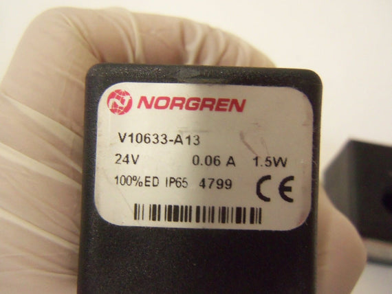 LOT OF 2 NORGREN V10633-A13 24V *USED*