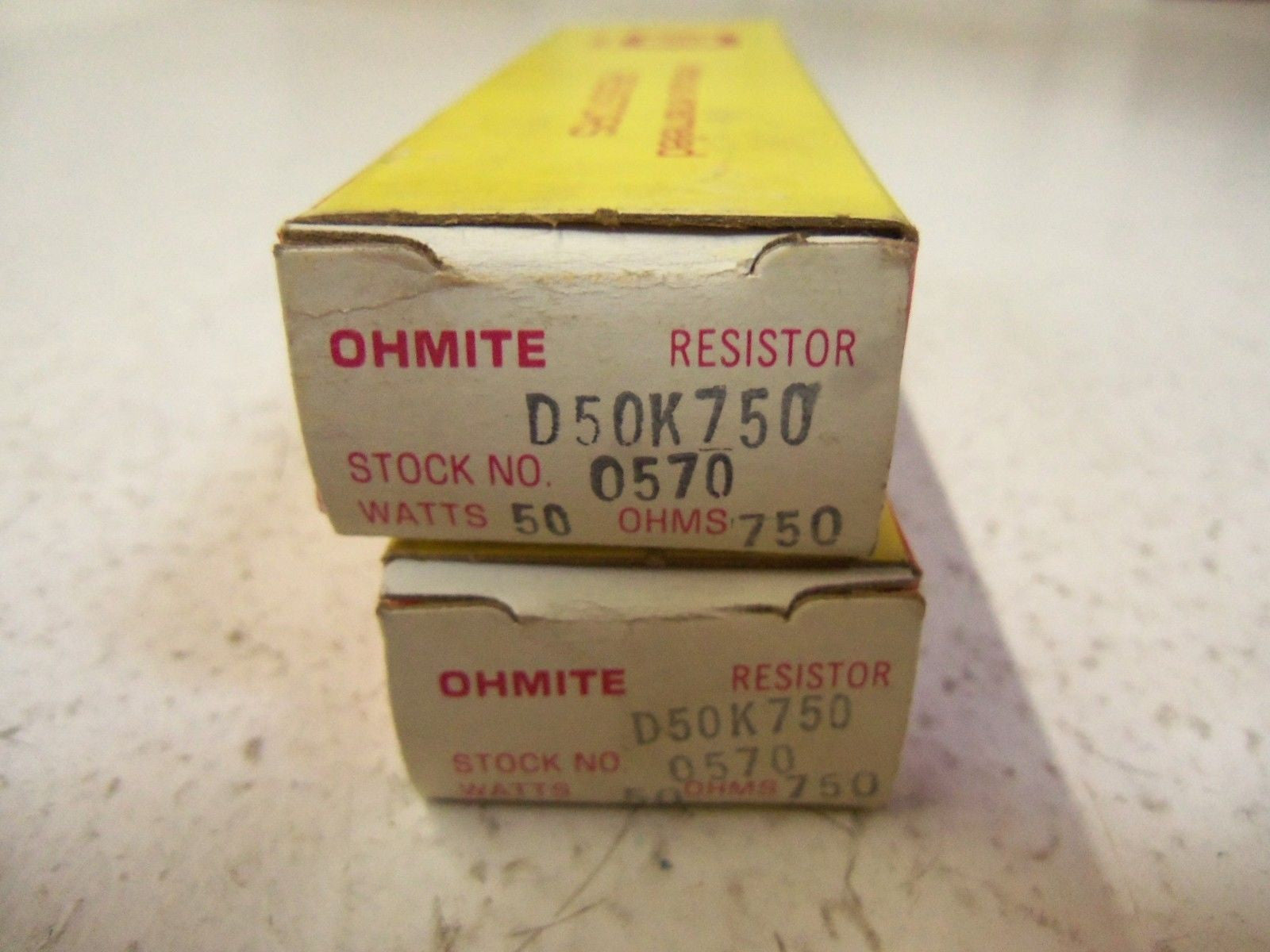 OHMITE D50K750 RESISTOR *NEW IN BOX*