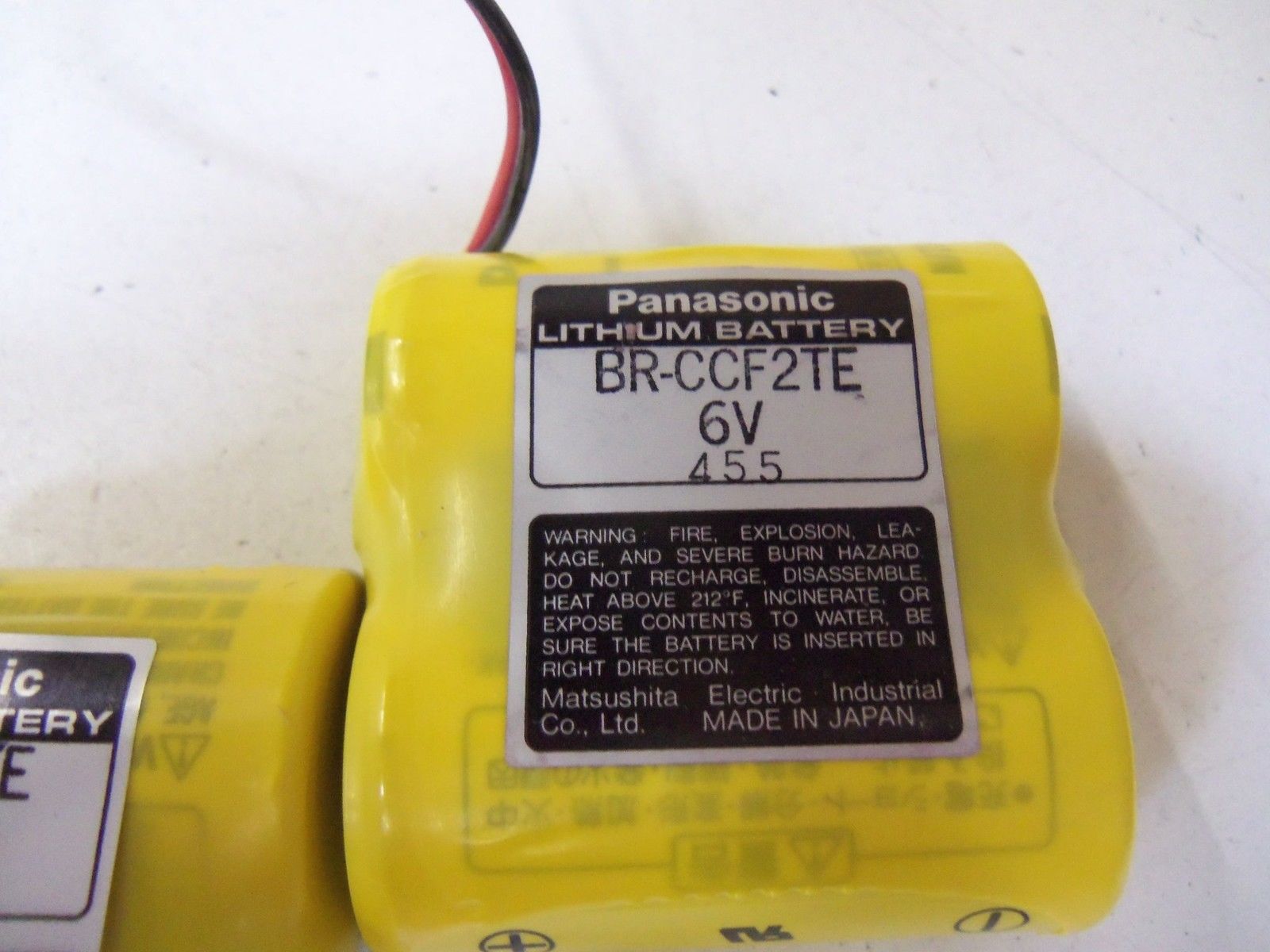 LOT OF 2 PANASONIC BR-CCF2TE 6V BATTERY *USED*