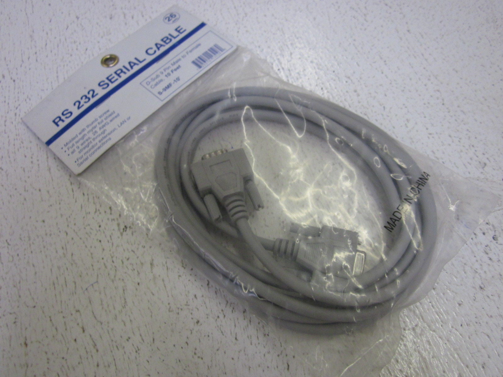 LOT OF 2 PAN PACIFIC S-9MF-10' SERIAL CABLE *NEW IN A FACTORY BAG*