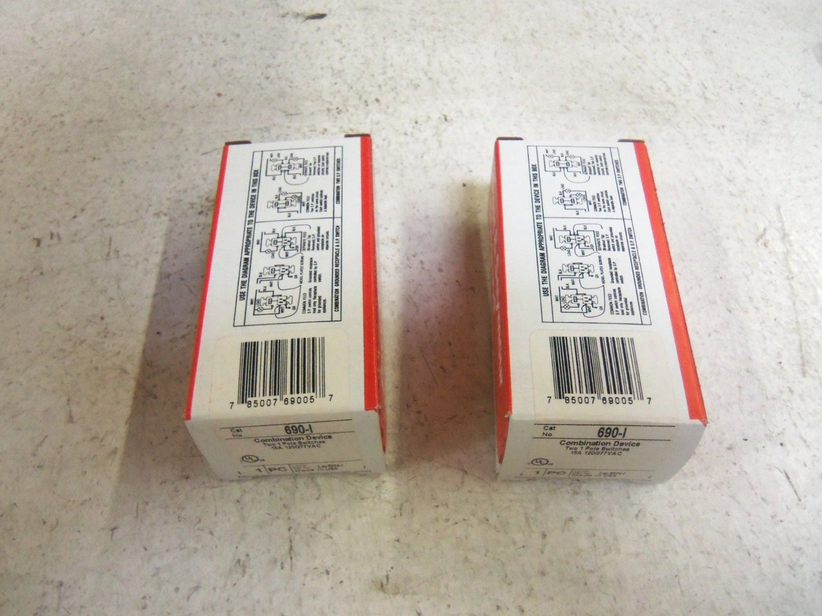 LOT OF 2  PASS & SEYMOUR 690-I DEVICE TWO 1 POLE SWITCH *NEW IN BOX*