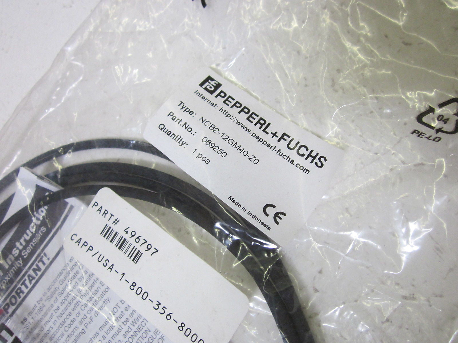 LOT OF 2 PEPPERL+FUCHS NCB2-12GM40-Z0 PROXIMITY SENSOR *NEW IN A BAG*