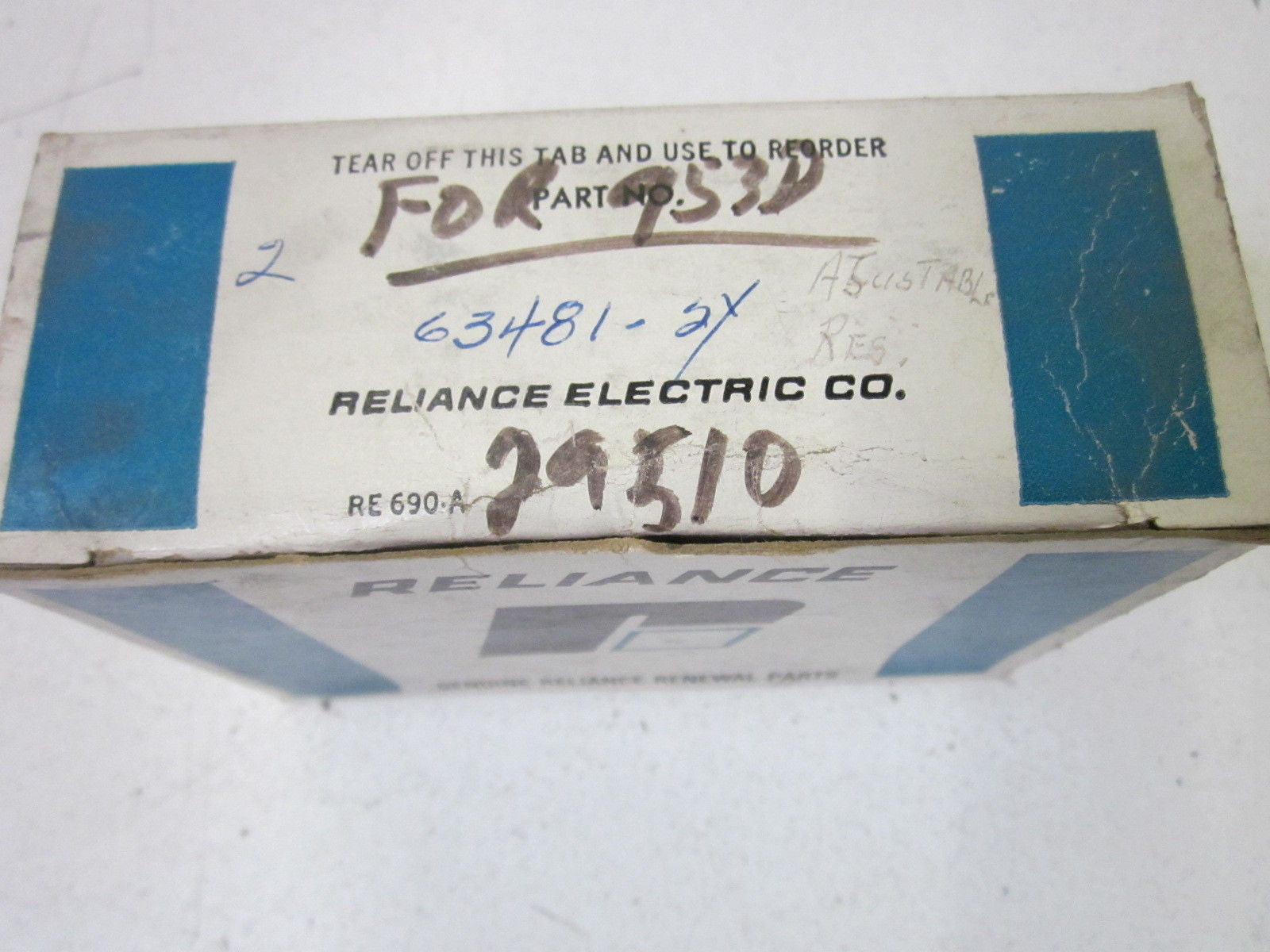 LOT OF 2 RELIANCE ELECTRIC 63481-2Y *NEW IN BOX*