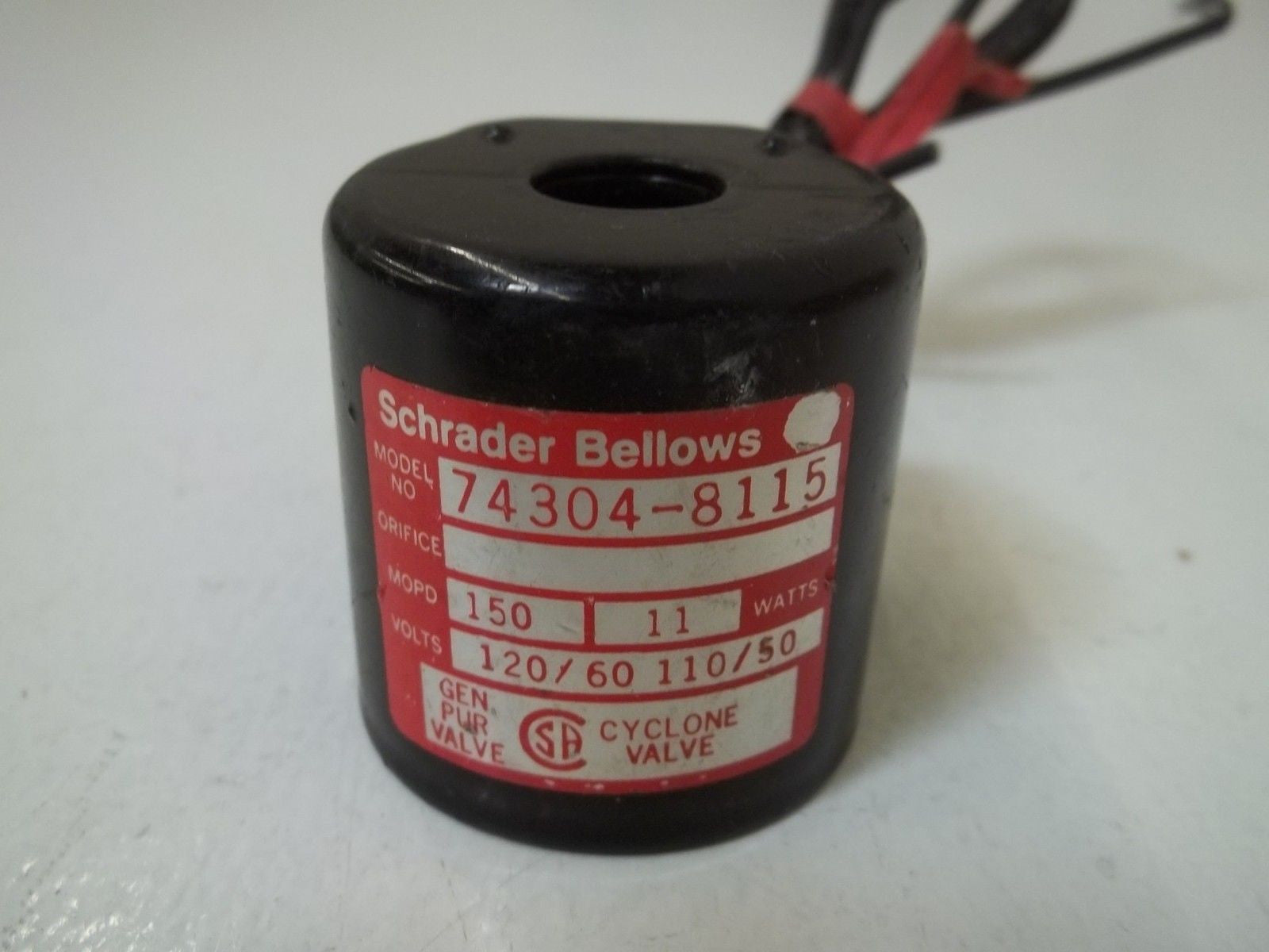 LOT OF 2 SCHRADER BELLOW 74304-8115 120V *USED*