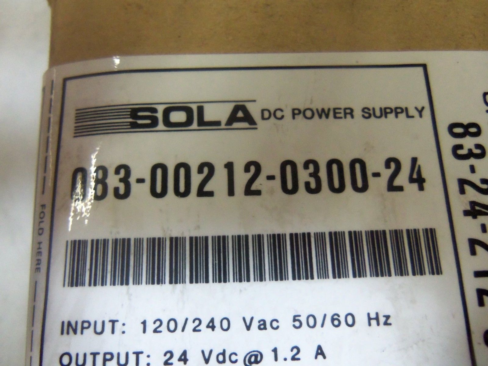 LOT OF 2 SOLA 83-24-212-03 DC POWER SUPPLY *NEW IN BOX*
