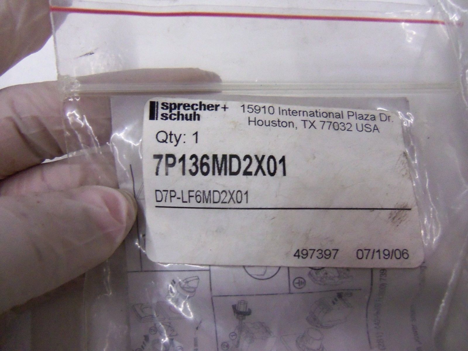 LOT OF 2 SPRECHER+SCHUH D7P-LF6MD2X01 *NEW IN BAG*